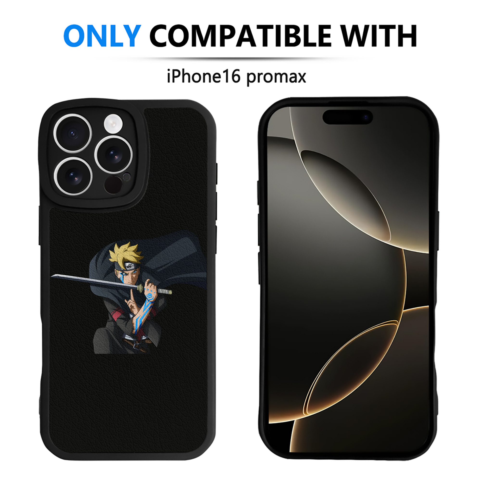 （画像用） NARUTO -ナルト- うずまき ボルト Uzumaki Boruto 【iPhone 16シリーズ対応】シリコンスマホケース（レザー調） 材質：シリコン